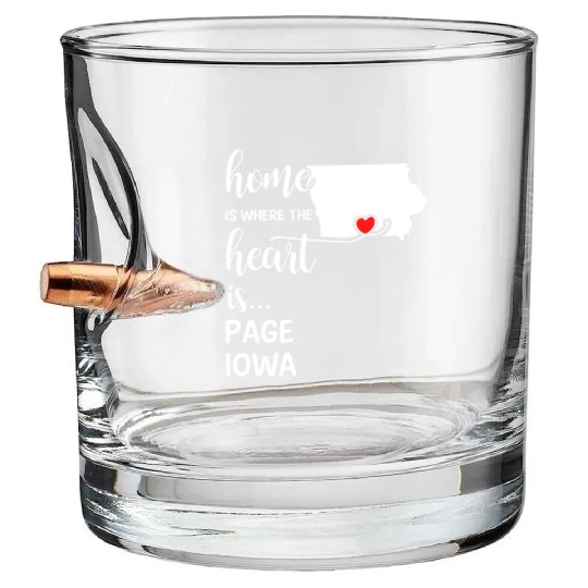 Page County Iowa Is Where My Heart Is Gift Bullet Whiskey Glasses