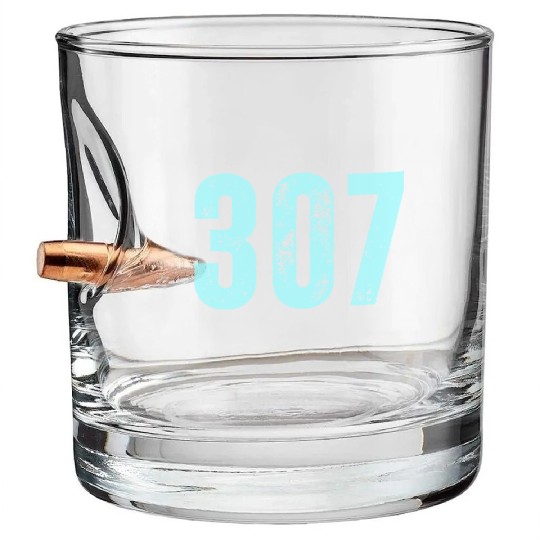 307 Area Code Wyoming Bullet Whiskey Glasses