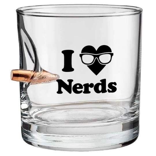 I Love Nerds Bullet Whiskey Glasses