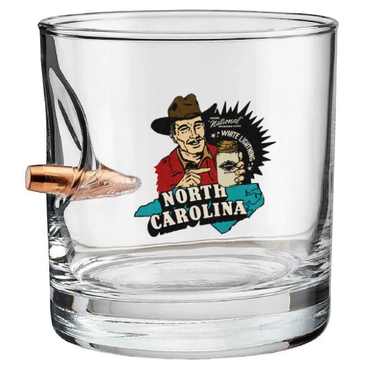 Vintage Raleigh NC Moonshine Bullet Whiskey Glasses