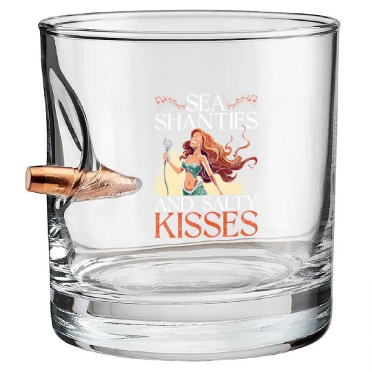 Sea Shanty Sea Shanties & Salty Kisses Bullet Whiskey Glasses