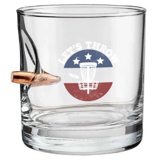 Disc Golf Player American Disc Golfer Bullet Whiskey Glasses