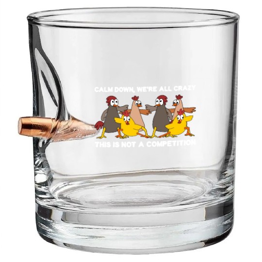 Chicken Chickens Farm Poultry Farmer Bullet Whiskey Glasses