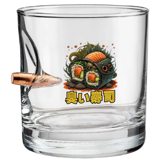 stinky sushi Bullet Whiskey Glasses