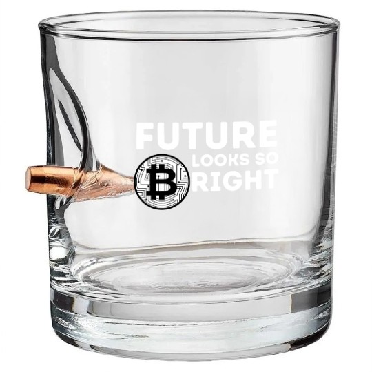 Bitcoin - Future Looks So Bright Bullet Whiskey Glasses