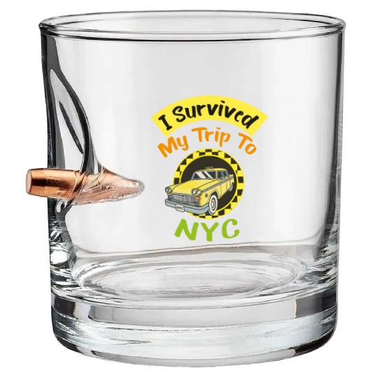 I Survived My Trip To NYC Bullet Whiskey Glasses