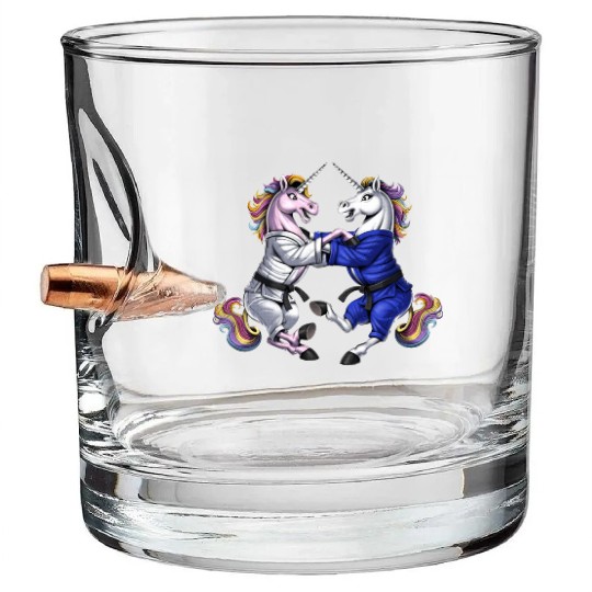 Unicorns Jiu-Jitsu Wrestling Bullet Whiskey Glasses