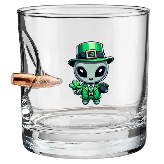 St. Patrick's Day Alien Extraterrestrial Bullet Whiskey Glasses