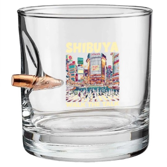 Shibuya Crossing Japan Travel Vacation Japanese Bullet Whiskey Glasses