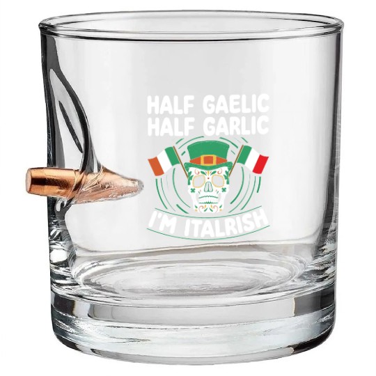 Irish Italian St. Patrick's Day Bullet Whiskey Glasses