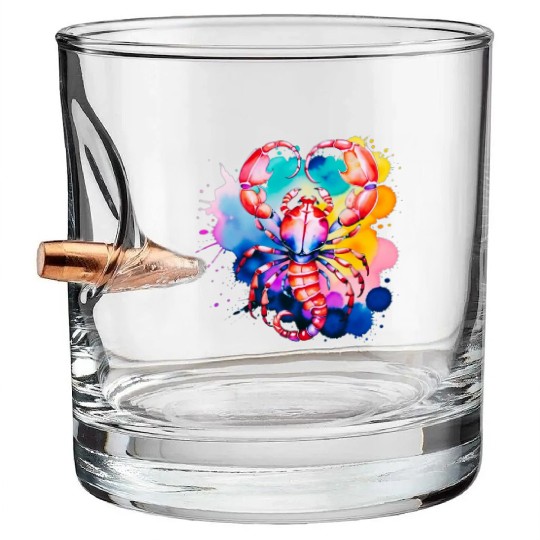 Color splash zodiac: Scorpio Bullet Whiskey Glasses