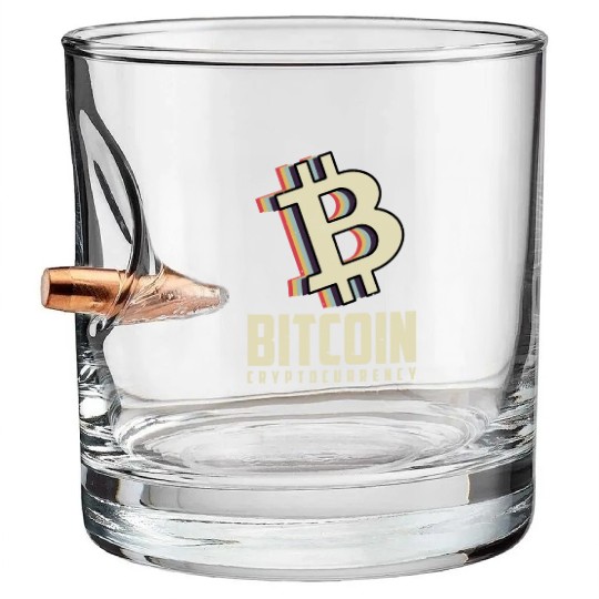 Bitcoin Cryptocurrency Bullet Whiskey Glasses