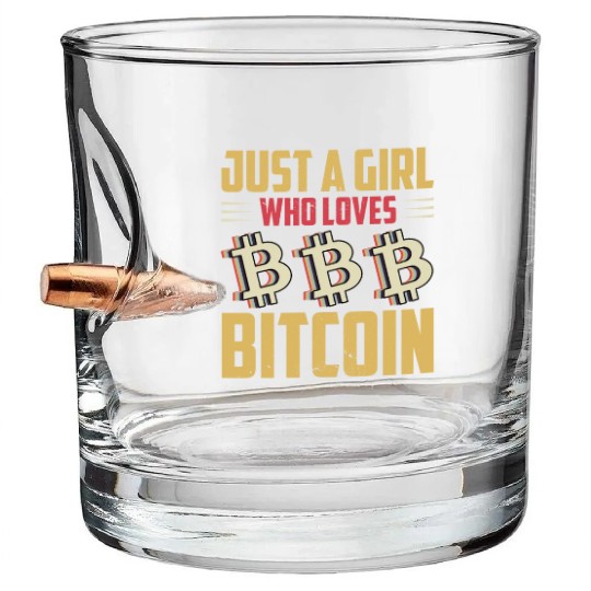 Just a Girl Who Loves Bitcoin Bullet Whiskey Glasses