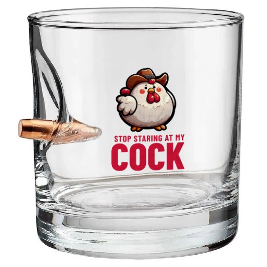 Stop Staring At My Cock Bullet Whiskey Glasses