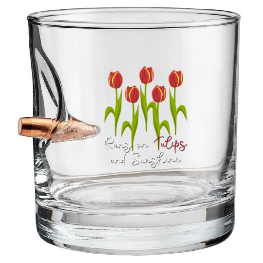 Tulips Garden Tulip Flowers Bullet Whiskey Glasses
