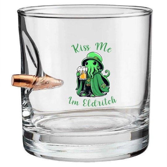 Kiss Me I'm Eldritch - St. Paddy's Day Cthulhu Bullet Whiskey Glasses
