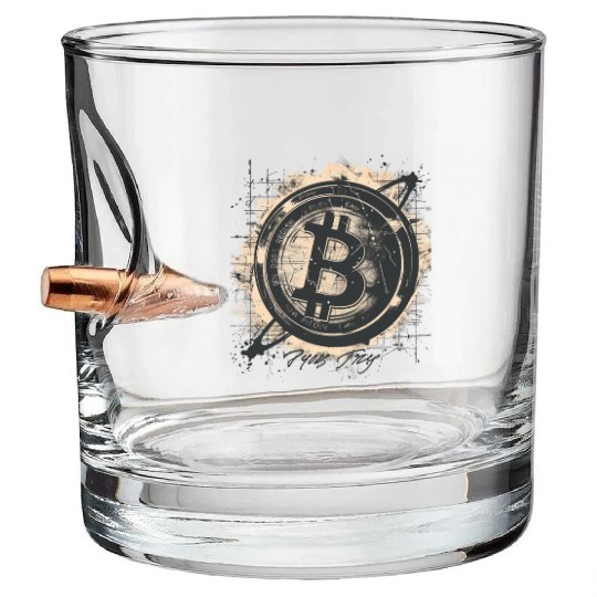 Pi day 3.14 Initial design Crypto Bitcoin Holder Bullet Whiskey Glasses