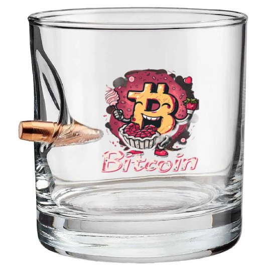 Pi day 3.14 Crypto Bitcoin Math Strawberry Pie Bullet Whiskey Glasses