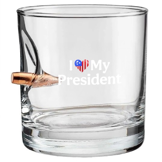 I Love My President 2024 election Bullet Whiskey Glasses