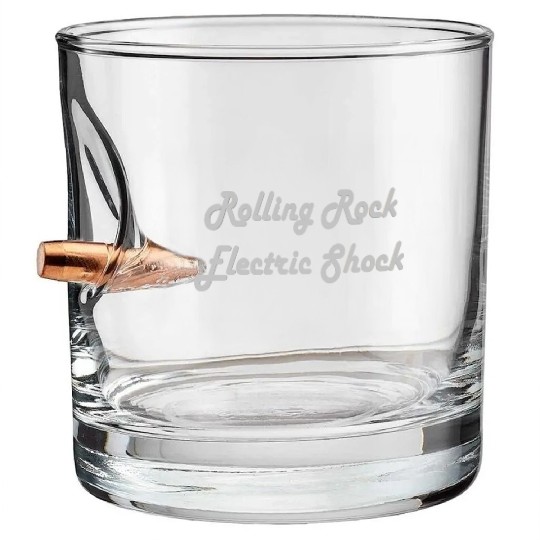 Rolling rock electric shock Bullet Whiskey Glasses