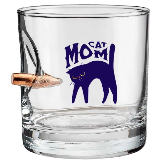 Cat Mom Bullet Whiskey Glasses