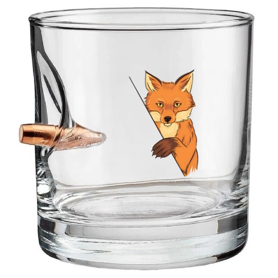 Red Fox Cartoon Animal Kingdom Nature Bullet Whiskey Glasses