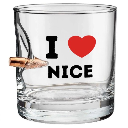 I Love Nice France Bullet Whiskey Glasses