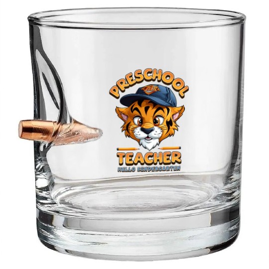 Preschool Teacher Hello Kindergarten Bullet Whiskey Glasses