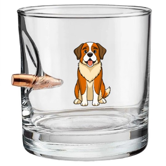 Gentle Expression Saint Bernard Bullet Whiskey Glasses