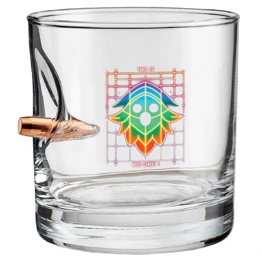 THIS IS BOO SHEET!, neon colors Bullet Whiskey Glasses
