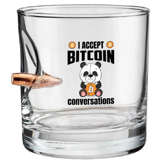 Accept Bitcoin Conversations Bullet Whiskey Glasses