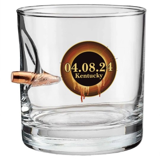 Total Solar Eclipse Path of Totality Kentucky Bullet Whiskey Glasses
