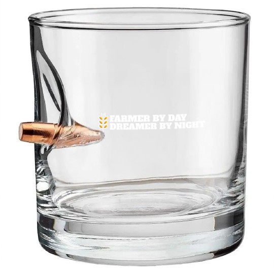 farmer by day dreamer by night Bullet Whiskey Glasses