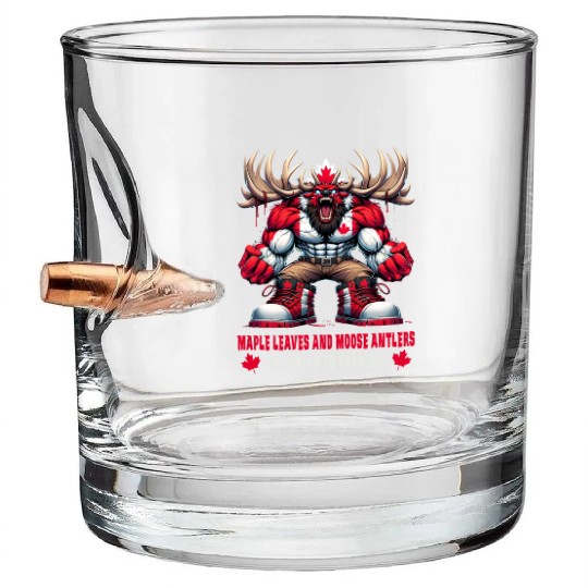 Canada elk design Bullet Whiskey Glasses