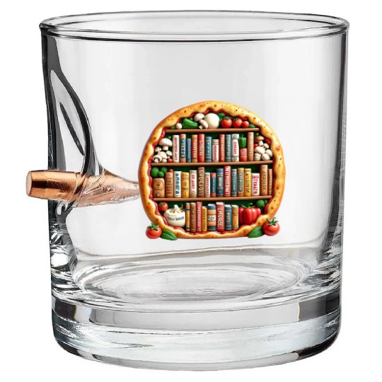 Pizza Words English Teacher Literature Bullet Whiskey Glasses