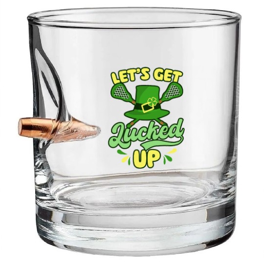 Lacrosse St. Patricks Day Get Lucked Up Bullet Whiskey Glasses