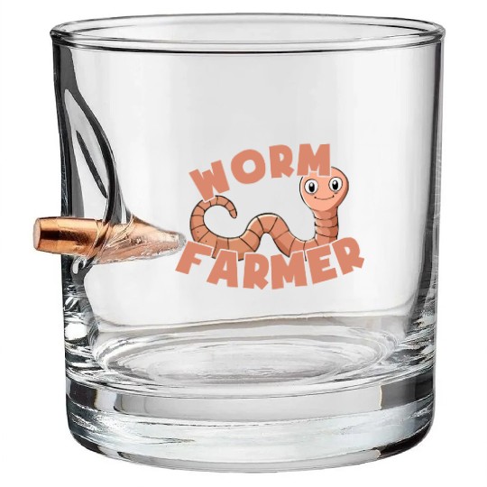 Worm Farmer - Worm Farming Bullet Whiskey Glasses
