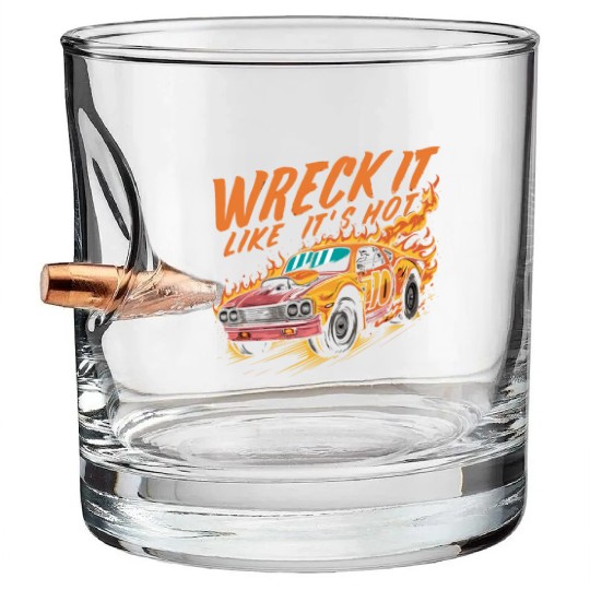Demo Derby Demolition Derby Demolition Derby Lover Bullet Whiskey Glasses