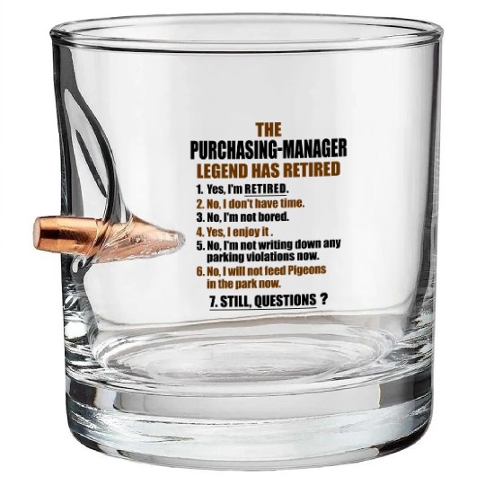 Retirement gift idea Retired Purchasing-Manager Bullet Whiskey Glasses