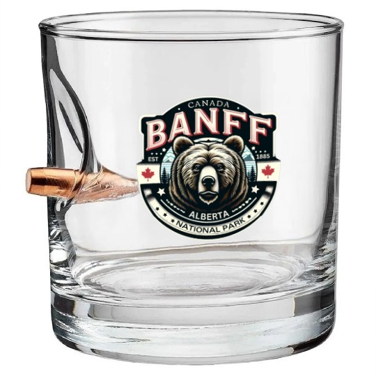 Banff National Park, Alberta Canada grizzly bears Bullet Whiskey Glasses