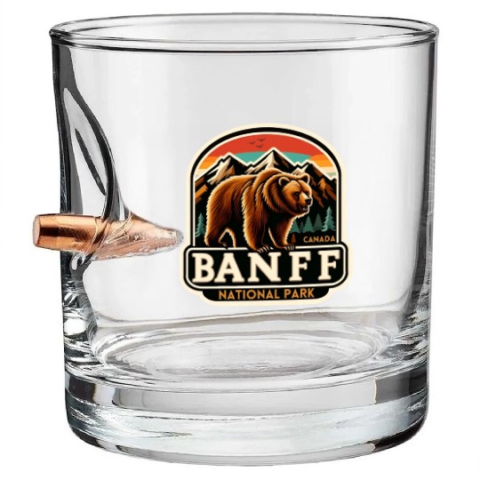 Banff National Park, Alberta Canada grizzly bears Bullet Whiskey Glasses