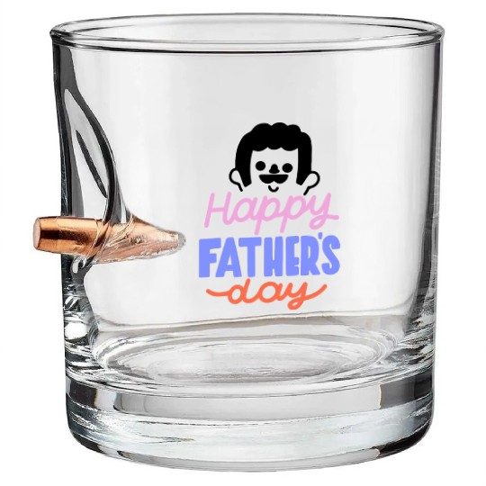 Happy Father's Day Bullet Whiskey Glasses