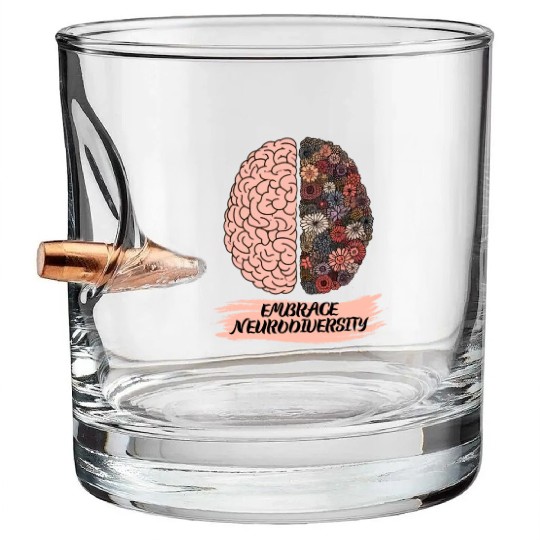 Embrace Neurodiversity Autism Awareness Bullet Whiskey Glasses