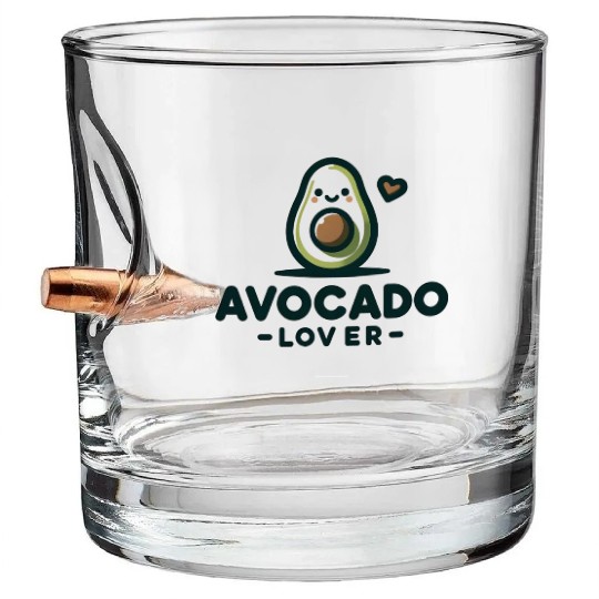 heerful Avocado Heart Embrace Bullet Whiskey Glasses
