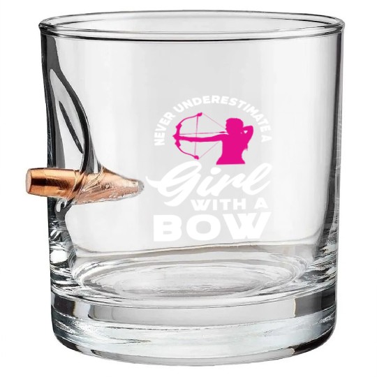 Woman Girl Hobby Archery Bullet Whiskey Glasses