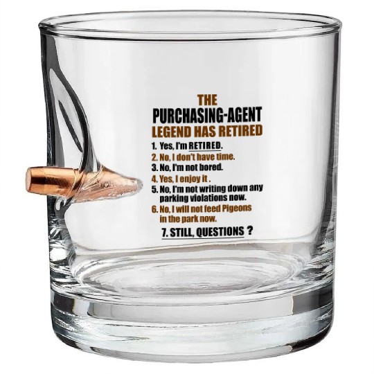 Retirement gift idea Retired Purchasing-Agent Bullet Whiskey Glasses