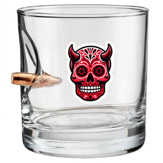 Adventurous Spirit: Daredevil Sugar Skull Bullet Whiskey Glasses