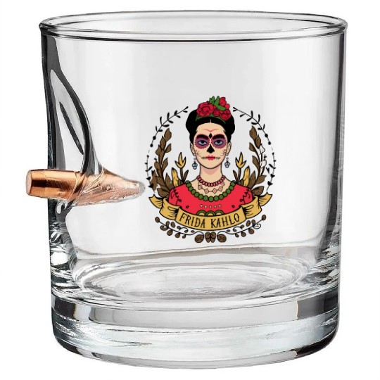 Frida Kahlo Day of the Dead Bullet Whiskey Glasses