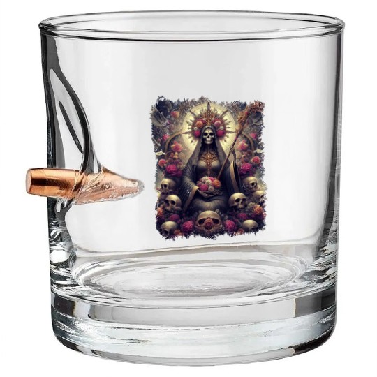 Santa Muerte Mexican Folk Culture Saint Bullet Whiskey Glasses