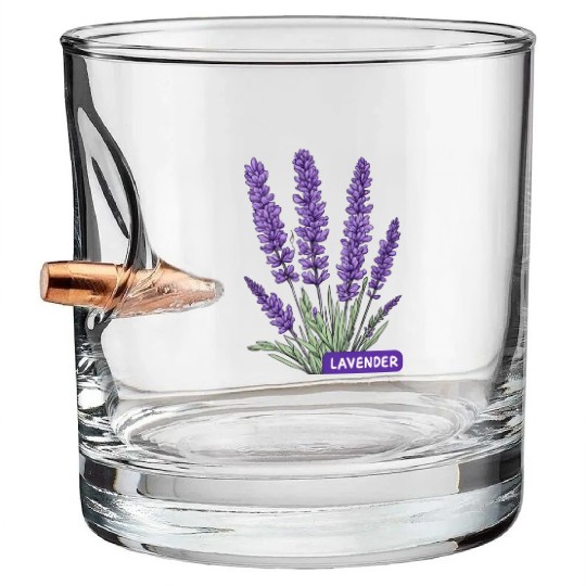 Lavender - Pot Label Bullet Whiskey Glasses